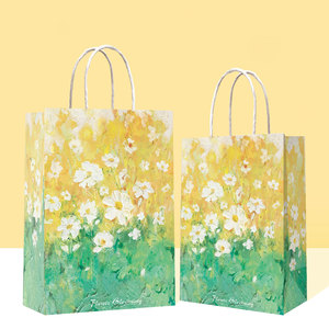 Eco-Friendly Custom Printed Your Own Logo Fast food Shopping Package Restaurant Food Takeaway Packaging Kraft Brown Paper Bags - Product Image 1