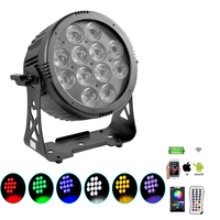 Projecteur LED PAR étanche à batterie, contrôle sans fil par application, 12x18W RGBWA UV 6-en-1 DMX, pour scène, discothèque, événement, mariage, fête
