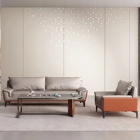 Canapé d'angle en cuir 4 places de style sud-africain moderne pour petit salon ou appartement