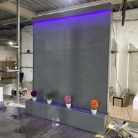 Cascade murale aquatique dorée en acrylique étanche avec éclairage LED RGB, cloison mobile pour décoration murale intérieure