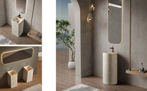 <span class=keywords><strong>Lavabo</strong></span> Moderno <span class=keywords><strong>de</strong></span> Piedra Artificial <span class=keywords><strong>con</strong></span> Soporte para Grifo <span class=keywords><strong>de</strong></span> un Solo Orificio, <span class=keywords><strong>Lavabo</strong></span> Artístico Independiente para Baño - Product Image 6