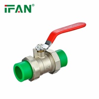 Vanne à boisseau sphérique PPR en polypropylène thermofusible de 20-63 mm, fabriquée en Chine par IFAN