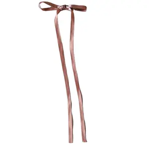 Fabrik seidensatin Bogen-Haarclips Tasselband schwarz weiß rosa Bowknot-Haarstange für lockiges dickes langes Haar