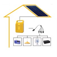 Mini système d'éclairage solaire intérieur 12V avec ampoules LED CC Radio TV et système de son de ventilateur pour la couture à domicile contrôleur MPPT