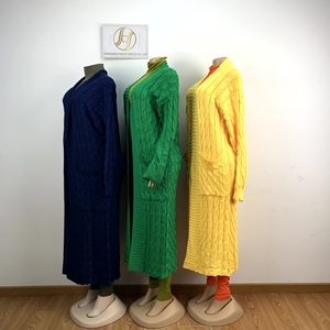 Áo cardigan nữ dài mùa thu đông 2024, kiểu dáng thường ngày, <span class=keywords><strong>size</strong></span> lớn, có túi, chất liệu len dệt kim - Product Image 3