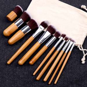 11pcs Diamond Bamboo Kabuki Makeup Brush Set Synthetic Hair for Concealer Lip and Face Makeup - Product Image 3