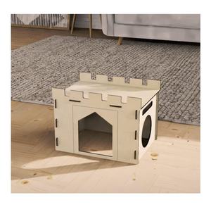 Maison de lapin avec perche spacieuse Hidey Playhouse détachable pour lapin cachette <span class=keywords><strong>château</strong></span> tour jouets Hamster Chinchilla - Product Image 6