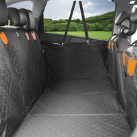 Housse de siège de voiture pour chien étendue pour siège arrière, extra large avec ceinture de sécurité, fond rigide, rallonge de siège arrière de voiture pour chiens, convient à toutes les voitures