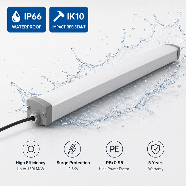 IP65 60W LED Tri-Proof Light Aluminum Alloy Housing Sensor Dimmable Vapor Tight Industrial Warehouse Lighting Solutions 1200mm