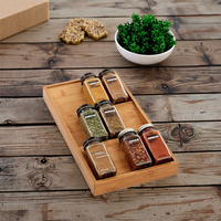 Étagère à épices haut de gamme à 3 niveaux organisateur peu encombrant support en bambou pour le rangement des armoires de comptoir de cuisine
