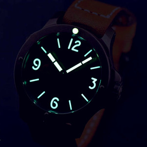 Reloj Automático Mecánico para Hombre <span class=keywords><strong>San</strong></span> <span class=keywords><strong>Martin</strong></span>, de Latón, con Cristal de Zafiro, 30 ATM, Bisel de Latón, Correa de Cuero, Reloj de Buceo Vintage - Product Image 4