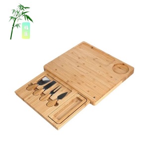 Bamboo <b>Cheese</b> Board <b>Set</b> With <b>Knives</b> And Forks 12 In 1 Serving Tray For Snacks Fruits And <b>Cheese</b> - Product Image 2