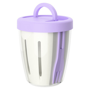 Vaso Doble para Llevar Fruta y Ensalada con Tenedor, Caja Portátil para Carnes con Drenaje y Sellada - Product Image 6
