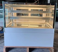 Vitrine à gâteaux commerciale de petite taille, comptoir carré en verre, réfrigérateur pour l'affichage des gâteaux