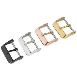 In Stock 12mm To 28mm Metal Silver Gold Black Clasp Accessories Stainless Steel Watch Buckles