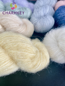 Fil à crocheter de luxe 50g 325m en mélange de soie d'alpaga, teint fantaisie, brossé, ultra doux, respectueux de la peau, chaud et moelleux, pour écharpe et pull - Product Image 5