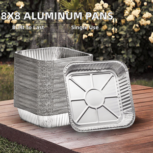 Aluminum Disposable Blister Process 8x8 8 Inch Square <b>Foil</b> Pans <b>Container</b> Great for Baking - Product Image 2