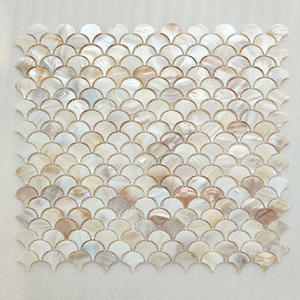 حرف يدوية طبيعية عالية الجودة على شكل مروحة من أم اللؤلؤ البحر ديكور لجدار شرفة المطبخ والحمام - Product Image 6