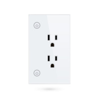 Stop Kontak Pintar WiFi Tuya Smart Versi AS 2CH, Alexa/Google Assistant, 15A, Timer, Panel Kaca ABS, PST-SM-PW801