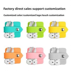 Silicone Cable Organizer Earphone Winder Cord Manager Earbuds Holder <b>Wrap</b> for Data Cable Wire Management Wholesale Custom Logo - Product Image 3