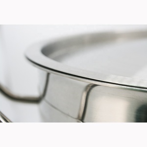 Olla Profunda Comercial Moderna <span class=keywords><strong>de</strong></span> Acero Inoxidable con Asas Dobles y Tapa, Apta para <span class=keywords><strong>Cocinas</strong></span> <span class=keywords><strong>de</strong></span> <span class=keywords><strong>Gas</strong></span> e Inducción - Product Image 4
