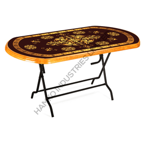 Meubles de maison de forme ovale Table à manger Vente en gros OEM ODM au prix mondial Tables en plastique durable du Bangladesh Conception personnalisée - Product Image 3