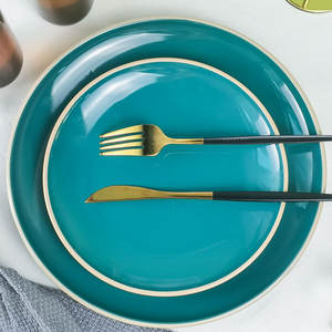 Juego de Platos y Tazones Redondos <span class=keywords><strong>Soho</strong></span> con Esmalte de Color Verde Oscuro, 18 Piezas, para 6 Personas, Vajilla de Cerámica - Product Image 5