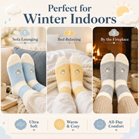 Chaussettes d'intérieur personnalisées chaudes et douillettes, 3 couleurs, chaussettes de sommeil d'hiver pour femme, épaisses, moelleuses, thermiques, douces et confortables