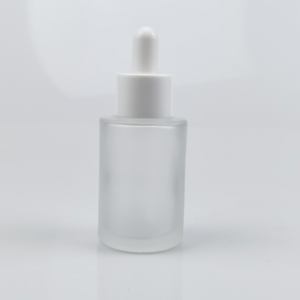 Botella de Vidrio Transparente de 30 ml con Gotero para Esencias, Botella de Vidrio Plana de 1 oz con Tapa Negra para Aceites Esenciales, Impresión Serigráfica - Product Image 4