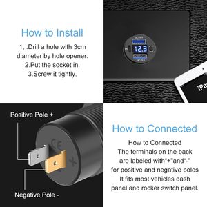 <span class=keywords><strong>Cargador</strong></span> de Coche con Doble Puerto USB Quick Charge 3.0 y Puerto USB C PD, Toma de Corriente USB de 12V con Voltímetro e Interruptor de Encendido - Product Image 6