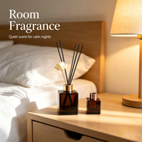 Flacon diffuseur de parfum en verre vide carré multi-tailles avec bouchon en métal doré et or rose, flacon diffuseur de parfum personnalisable