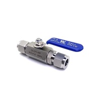 Robinet à bille hexagonal en acier inoxydable 304 pour gaz, à compression, compatible avec tubes de 6/8/10/12/14/16/18 mm et raccords de 1/4", 3/8", 1/2", 3/4", 1 pouce