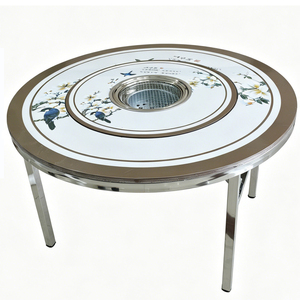 Plateau tournant pliant robuste en acier inoxydable à motifs colorés <span class=keywords><strong>pour</strong></span> table de banquet, idéal <span class=keywords><strong>pour</strong></span> la maison, les restaurants, le hot pot et le barbecue - Product Image 5