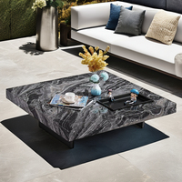 Marbre artificiel 100*100cm carré joli motif maison salon meubles Table basse minimaliste Design italien Table à thé