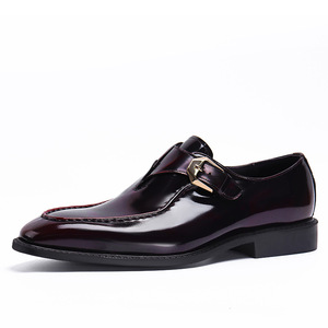 Zapatos de Vestir Formales para Hombre con Cordones, Punta Cuadrada, Ligeros, Antideslizantes, Transpirables, Parte Superior de Cuero Brillante - Product Image 1