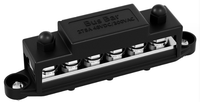 Barre omnibus en cuivre à double rangée 6x5/16" pour distribution automobile 48VDC/300V AC 275 Ampères 5-10 AWG, bornier de distribution positif/négatif à vis