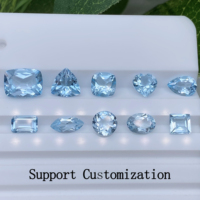 Topaze bleu ciel naturelle, taille poire, 4x3mm~10x8mm, pierre précieuse naturelle, taille facetée, pendentifs de bijoux, topaze bleu ciel naturelle