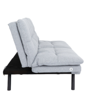 Sofá cama de metal plegable futón moderno de espuma viscoelástica de alta calidad con cargadores USB
