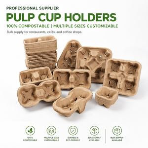 Portavasos <span class=keywords><strong>de</strong></span> Pulpa Compostable para 3 Vasos, Servicio <span class=keywords><strong>de</strong></span> Entrega, <span class=keywords><strong>Uber</strong></span> <span class=keywords><strong>Eats</strong></span>, Comida para Llevar, Bandeja Apilable Ecológica para Vasos al por Mayor - Product Image 4
