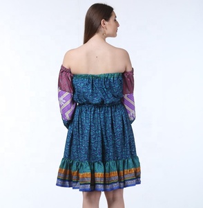 Robe de plage courte pour femmes, mode traditionnelle, imprimé naturel, tissu en coton, tenue élégante pour les fêtes, tenue d'automne - Product Image 3