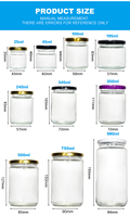 Nuevo Diseño, Logotipo Personalizado, Frasco de Vidrio para Encurtidos de 8oz, 9oz, 10oz, 16oz, 32oz, Mini Frasco de Vidrio con Tapas