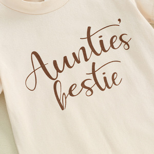 Nouveau-né bébé vêtements infantile enfant en bas âge à manches courtes body vêtements tantes Bestie imprimer bébé combinaison combishort - Product Image 6