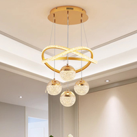 Lustre suspendu LED moderne de luxe à 3 couleurs et intensité variable, prix usine ODM, pour îlot de cuisine, salle à manger et salon