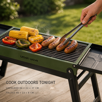 Barbecue portable au charbon de bois, barbecue pliable pour le camping, mini barbecue de table avec étagère pour le jardin en plein air