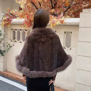 Scialle di <span class=keywords><strong>visone</strong></span> e volpe da donna scialle di pelliccia di <span class=keywords><strong>visone</strong></span> autunno e inverno caldo - Product Image 3