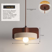 Suspension de restaurant style nordique, abat-jour en pierre, cadre en bois, design lustre en fil de pêche, lumière chaude 3000K, commande par interrupteur, pour la maison