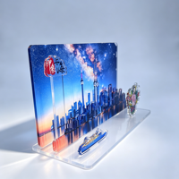 Standee acrylique personnalisé multi-éléments avec silhouette urbaine, texte de ville personnalisé, impression UV, ornement de bureau sur le thème urbain, cadeau en gros