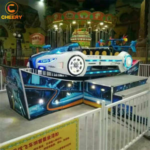 Hot! Kids Fun Games Pretparkritten Draagbare Crazy <span class=keywords><strong>F1</strong></span> Spin Vliegende Auto Op Trailer - Product Image 3