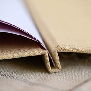 Nuova copertura del Menu di imitazione del lino del ristorante Café del prodotto di ristorazione con logo stampato personalizzato rivetto legante in tessuto a foglia larga - Product Image 5