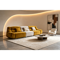 Ensemble de canapés de salon modernes minimalistes et luxueux pour appartement, trois places, en forme de L, modulaires, en tissu cachemire
